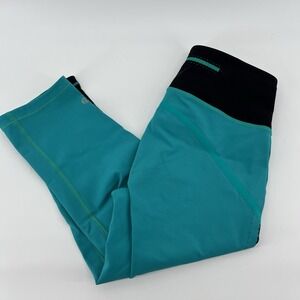 Lululemon Leggins  Viridian Green Smooth Stride Crop Tight Comfort Run Size 4